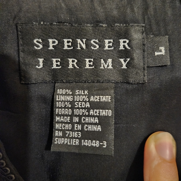 Spenser Jeremy Embroidered Silk Vest, Womens Zip Up Black Silk Vest, Size Large - Picture 11 of 11